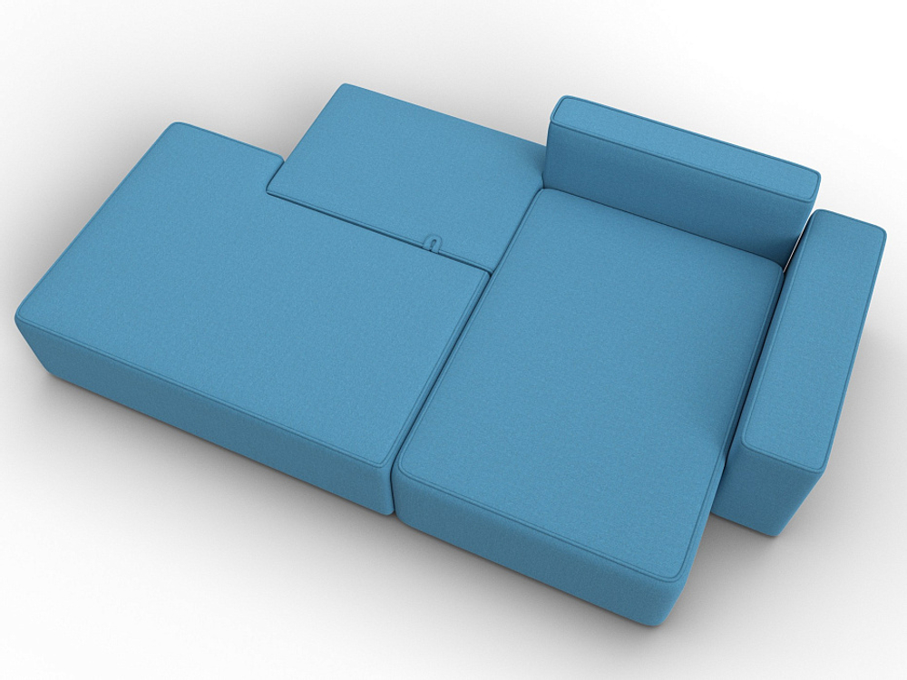 Диван угловой Лига-079 угол правый РОГОЖКА Амур 10 голубой