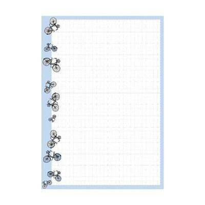 Блок сменный для тетрадей А5 50л. клетка, на кольцах, бежевый "Велосипеды" (Альт)