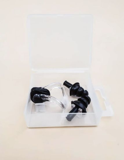 Беруши для плавания + зажим для носа для плавания (Набор для плавания в футляре)