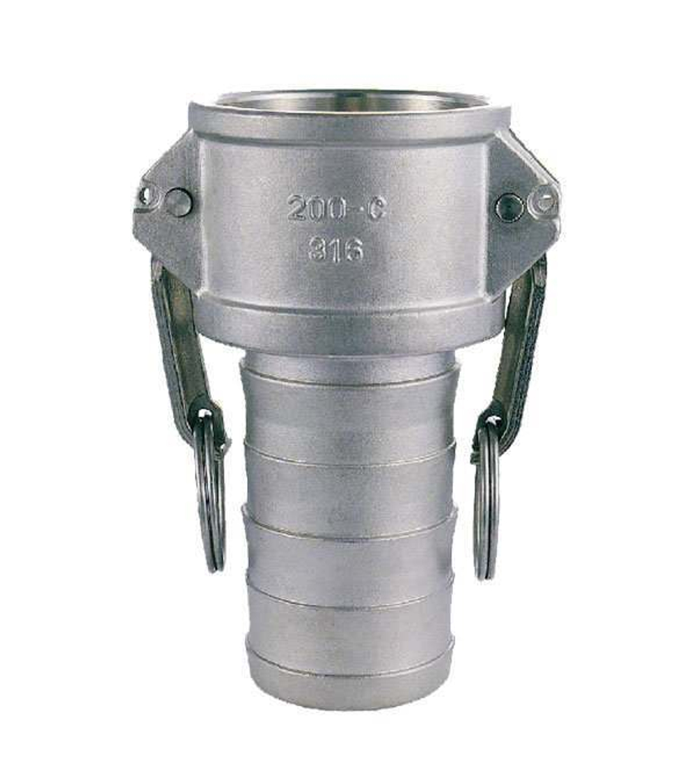 Кулачковое соединение тип C, розетка с хвостовиком 1.1/4 (нерж.)