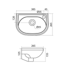 Умывальник "Бриз-40" прав/отв. (Santek)