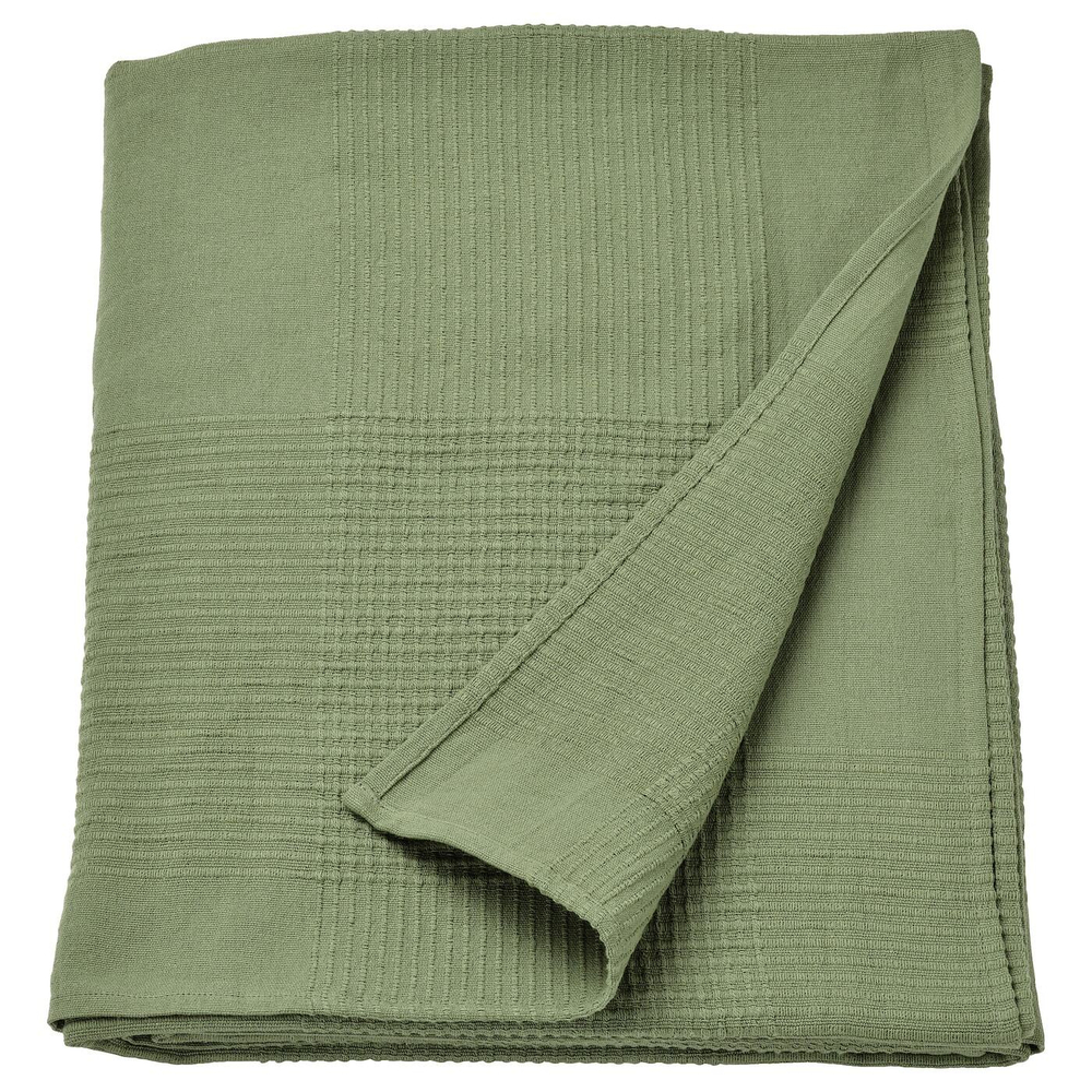 IKEA INDIRA  (ИКЕА ИНДИРА)  -  Покрывало, серо-зеленое, 150x250 см