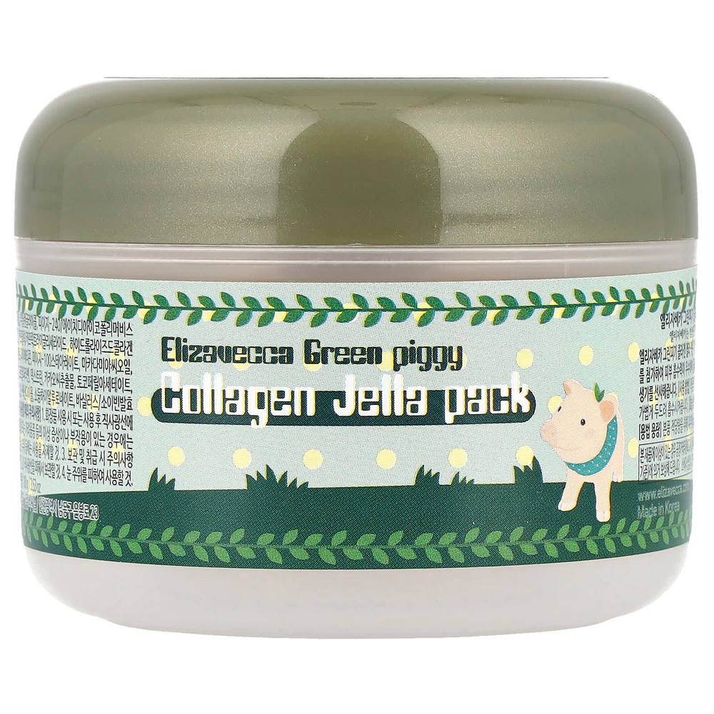 Elizavecca, Green Piggy, коллагеновая желеобразная маска для лица, 3,53 унции (100 г)