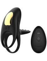 Черное эрекционное виброкольцо Edwin с пультом (Цвет: черный)