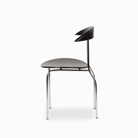 Обеденный стул Dina Plane металлический каркас, спинка и сиденье дерево