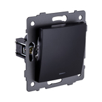Выключатель 1-клавишный 10А/250В с LED подсветкой, изогнутый, черный Kollinger REA-R-002BK для Aspekt, Eleganz, Reflex