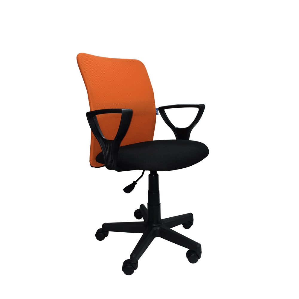 Кресло "Том" (спинка оранжевая ткань/сиденье черная ткань)