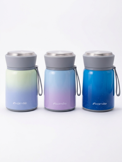 Термос для еды 530 мл. из нержавеющей стали Kamille KM 2096 с ложкой и ручкой