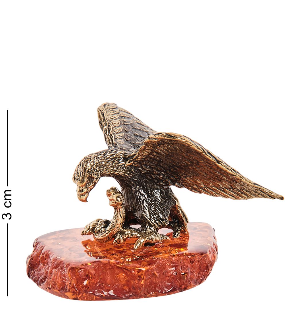 Народные промыслы AM-1867 Фигурка «Орел со змеёй» (латунь, янтарь)