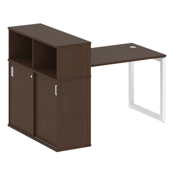 Метал Систем Куатро Стол письменный с шкафом-купе на О-образном м/к 50БО.РС-СШК-3.2 Т