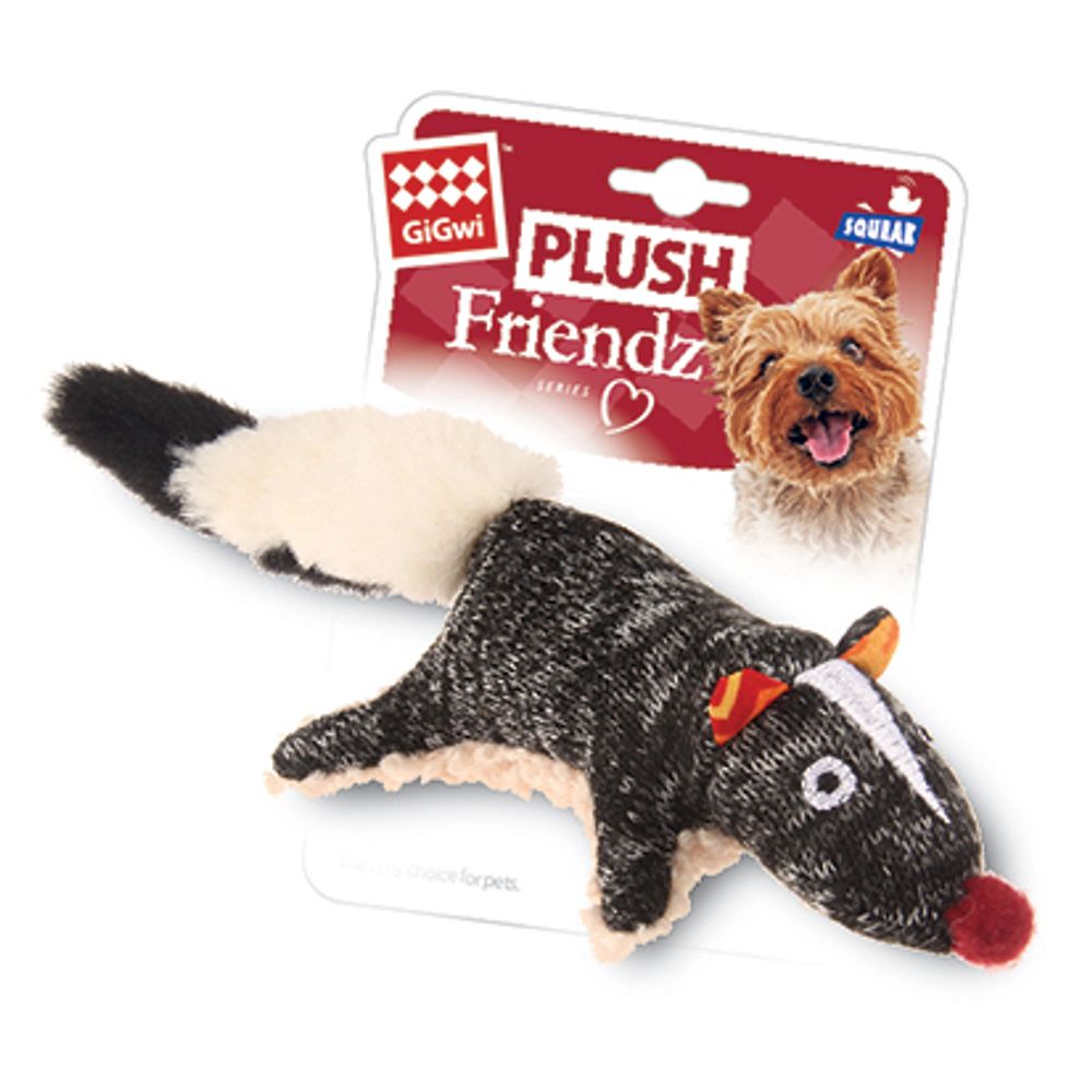 Gigwi PLUSH FRIENDZ игрушка для собак скунс с пищалкой 9 см