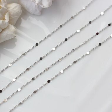 Цепочка с монетками, тонкая, 1,8*1,1 мм, родий, 1 м, А012