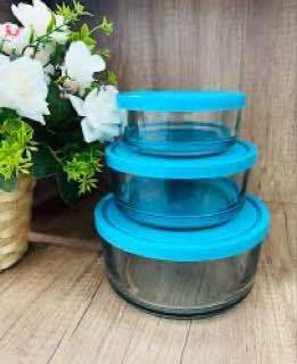 Набор банок для сыпучих 3/1 стекло