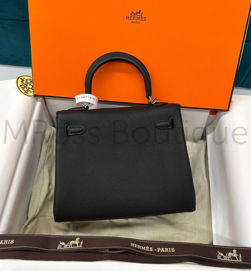 Сумка Hermes Kelly Lakis 25 женская черная из кожи