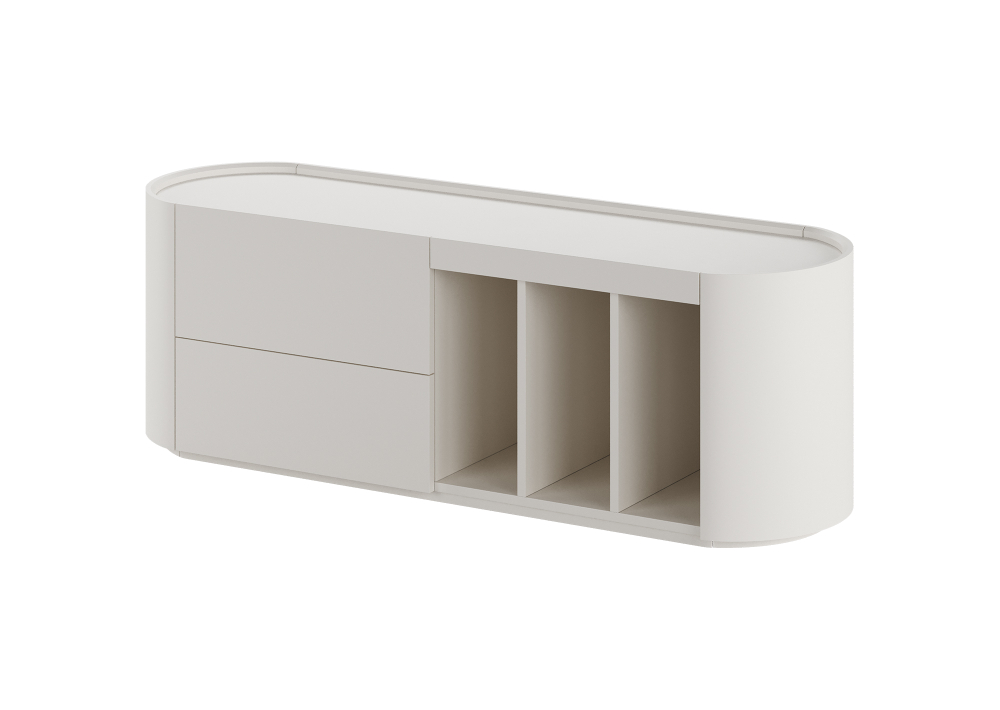 Тумба Lagom под ТВ 2 ящика 3 ниши ширина 140 см (дымка)