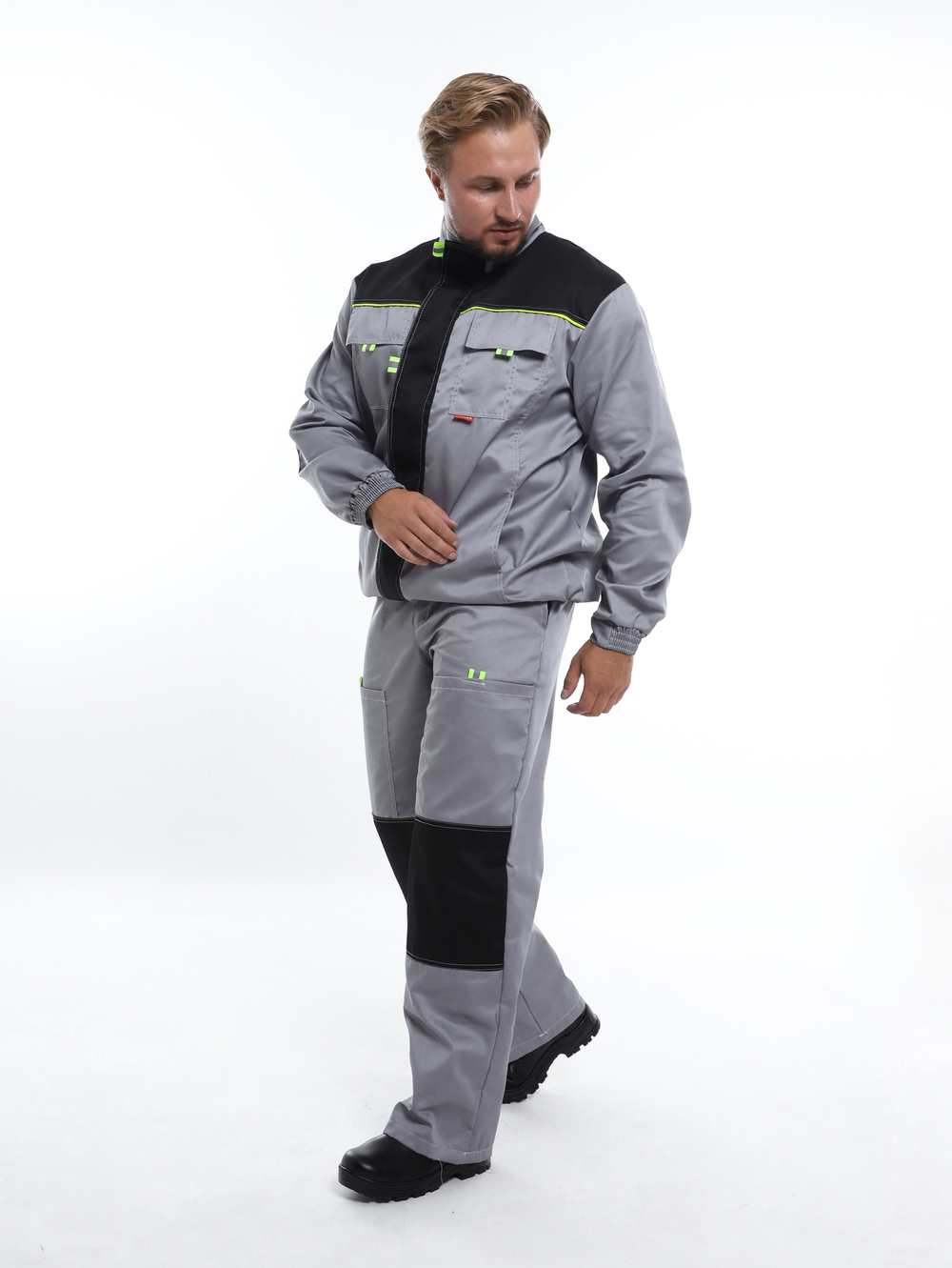 Костюм Nerss «Практик», куртка + полукомбинезон. Серый с черным
