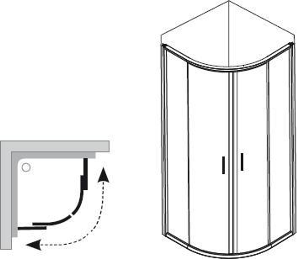 Душевой уголок Ravak Blix BLCP4-90x90см. сатин + транспарент 3B270U00Z1 схема