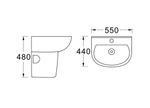 Полупьедестал для раковины AQ5421-00 300*240*340,белый
