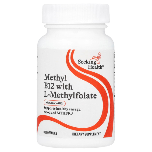 Seeking Health, метил B12 с L-метилфолатом, 60 пастилок