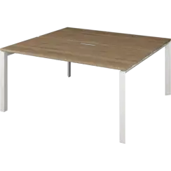 Бенч двойной на 2 рабочих места на металлокаркасе НТМП.П.Б2-140  1400x1496x750 Аргентум-МП