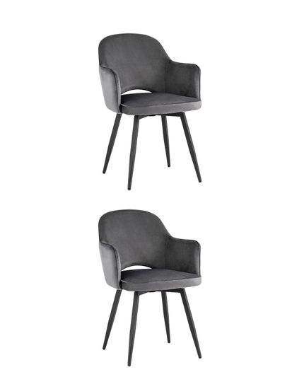 Стул Венера вращающийся, велюр серый NP (набор 2шт)