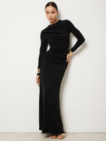 Платье вечернее праздничное длинное с драпировкой