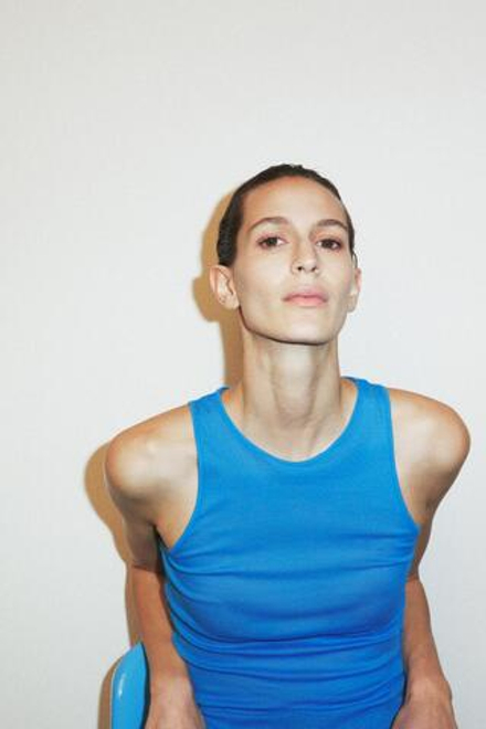 ZARA ФУТБОЛКА SUPIMA® БЕЗ РУКАВОВ, СИНИЙ ЭЛЕКТРИК