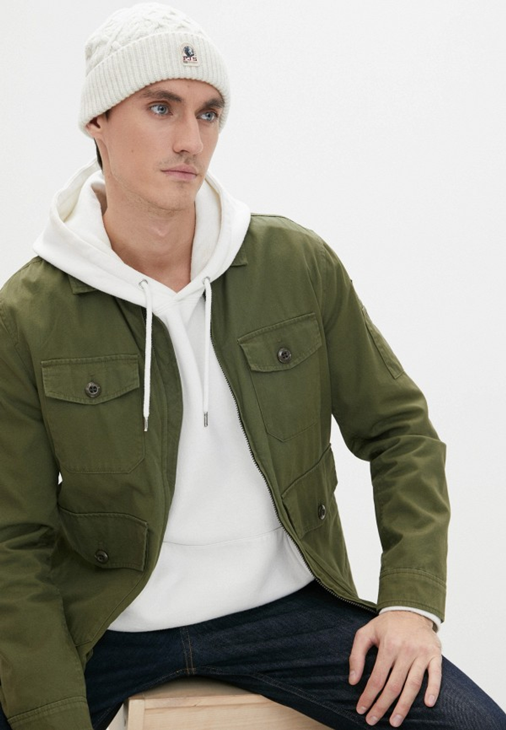 Шапка Parajumpers ARAN HAT 738 молочный