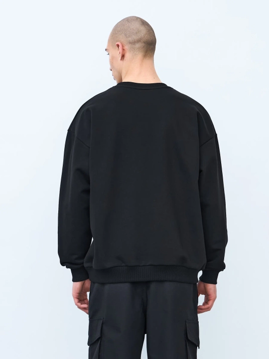Свитшот оверсайз, без начеса (чёрный)