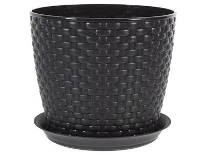 Кашпо Ротанг 3л с поддоном (коричневый)