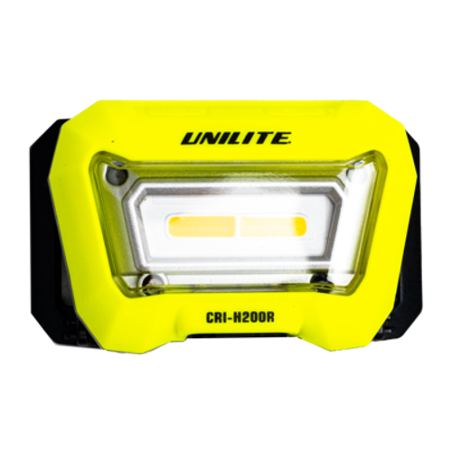 UNILITE CRI-H200R - Налобный сенсорный фонарь 3 цвета, CRI 96+, 200Lm, 1500 mAh, IPX5 |