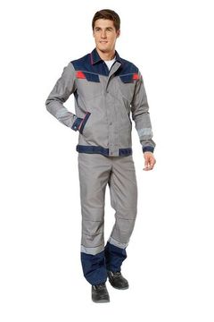 Костюм "Мегаполис" брюки (серый/синий/красный)