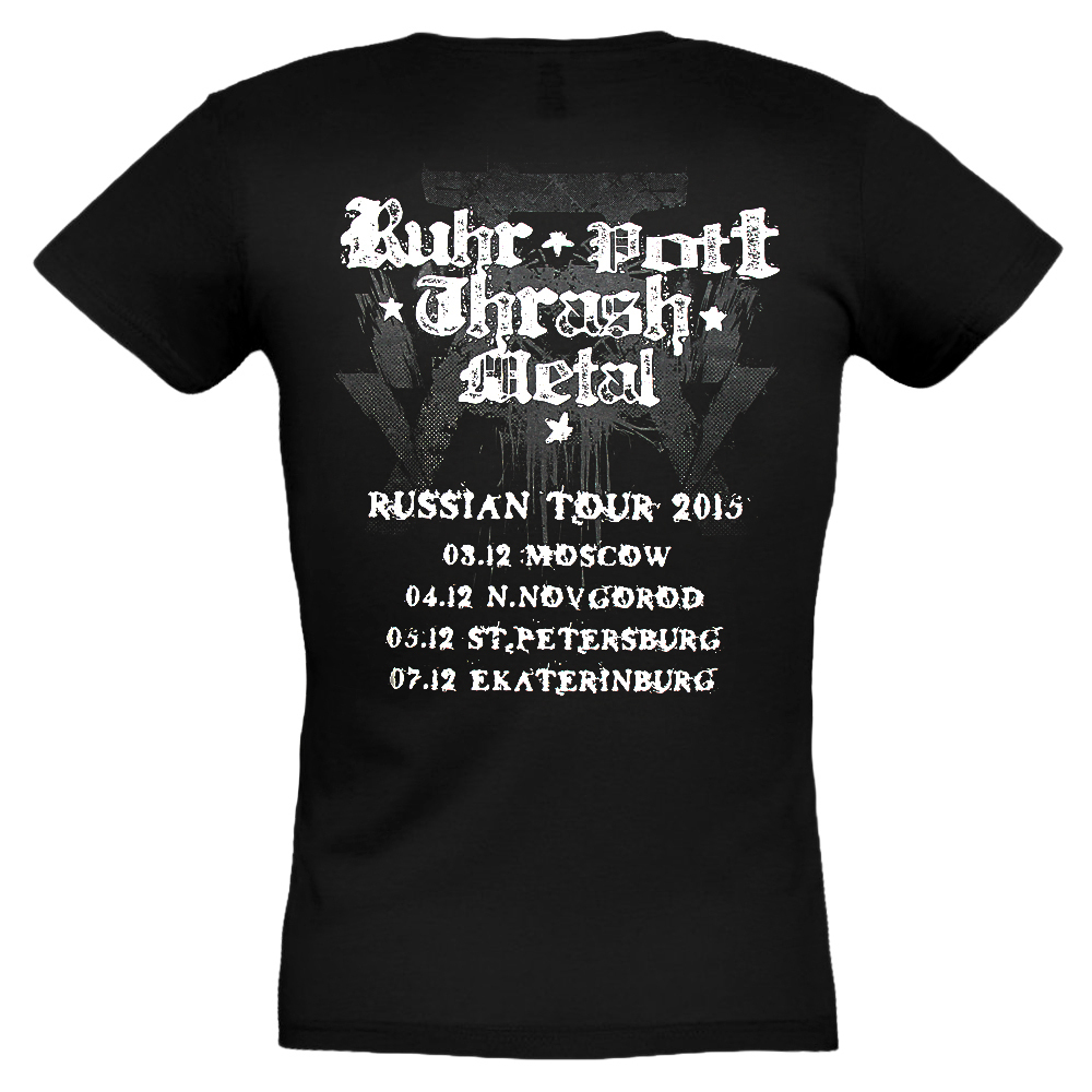 Футболка женская Kreator " Rurh Pott Thrash Metal" ( tour 2015 )