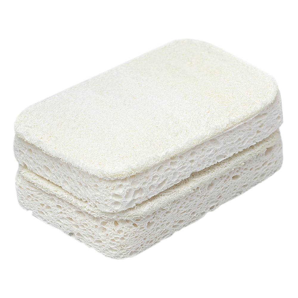 Набор губок для посуды из люфы и целлюлозы Eco Sponge | 2шт