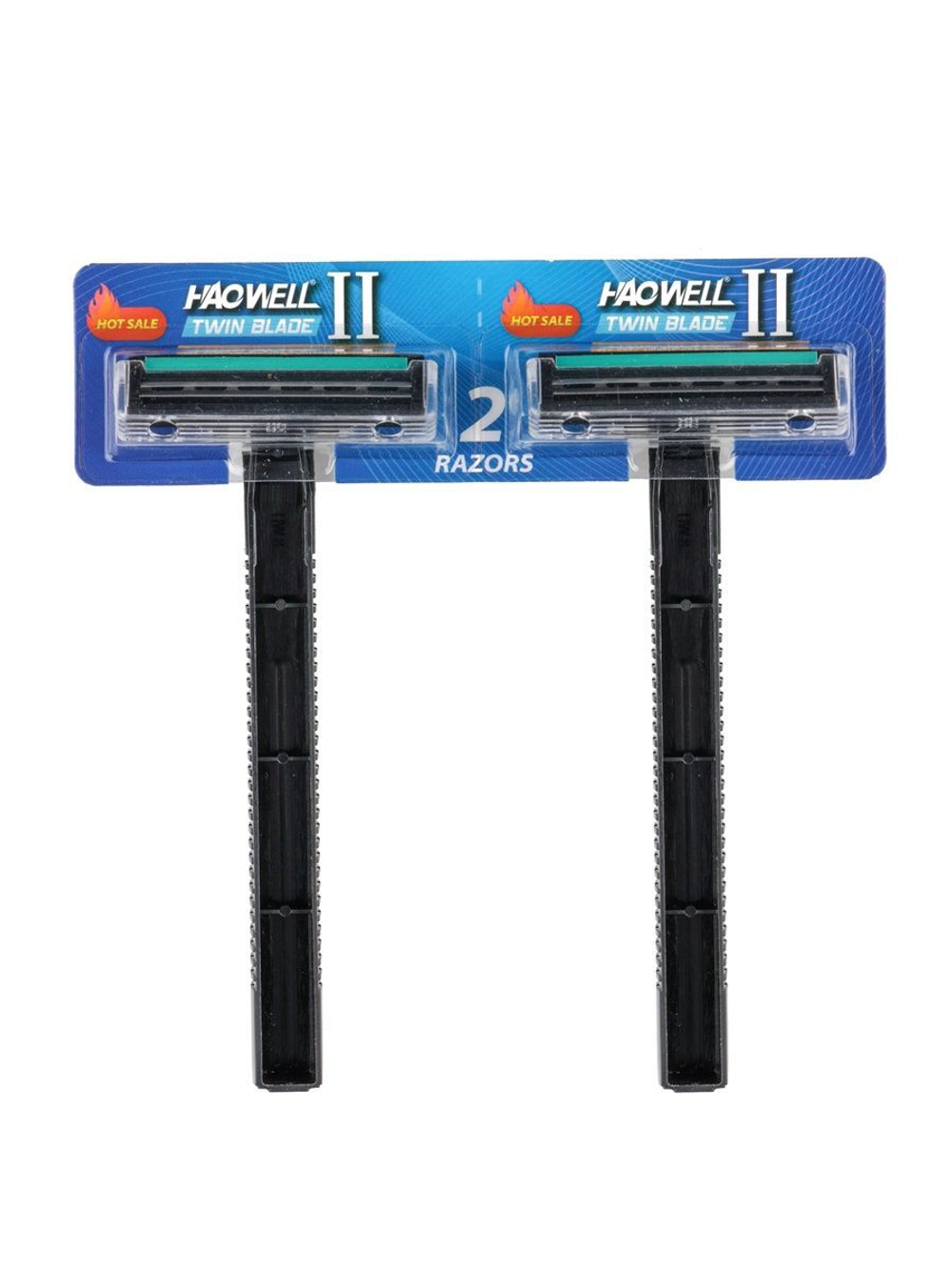 Бритва мужская одноразовая, 24 штуки, 2 лезвия, Haowell, увлажняющая полоска с алоэ вера и витамином E.