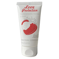 Лубрикант на водной основе с ароматом Клубники Lola Games Love Protection Strawberry 50мл