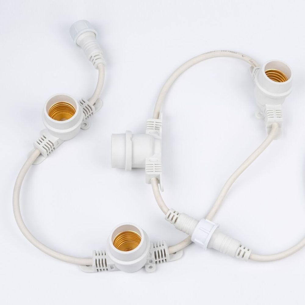 UDL-K110 40/E27/10M IP65 WHITE BELT-LIGHT Гирлянда Белт-лайт, 10м + 1,5м сетевой шнур. 40 патронов E27, шаг 25см. Белая. TM Uniel