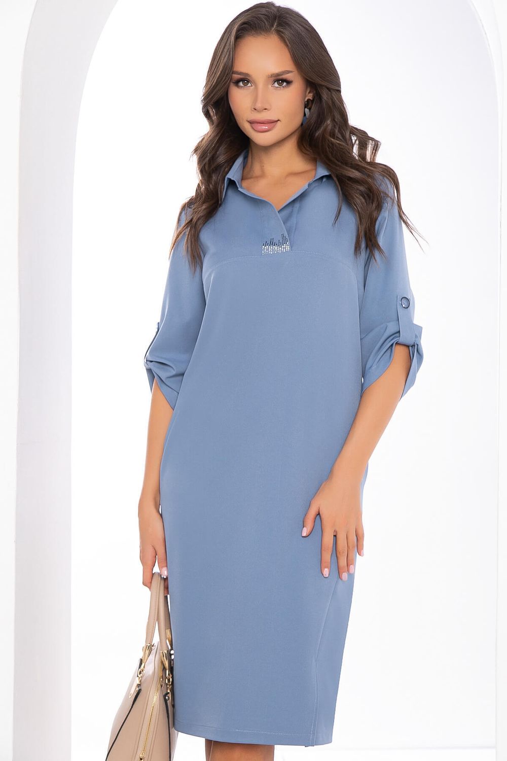 Платье "Сабина" (серо-голубое) П8252 LT Collection (Акция)