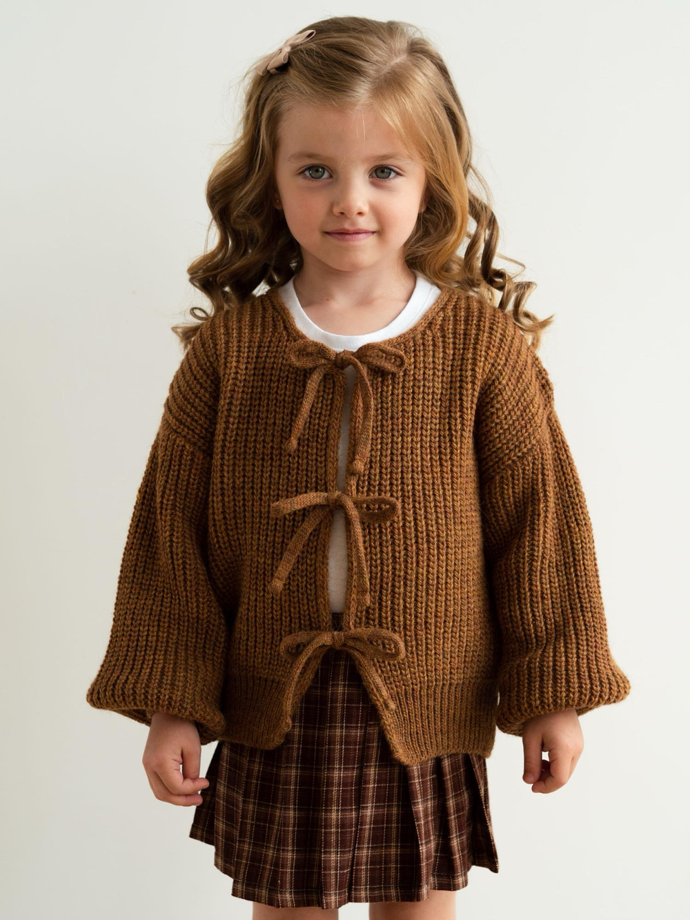 Кардиган с бантиками, Горчичный