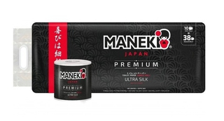 Бумага туалетная Maneki Black&White 3 слоя, 10 рулонов, аромат жасмина, 30 м