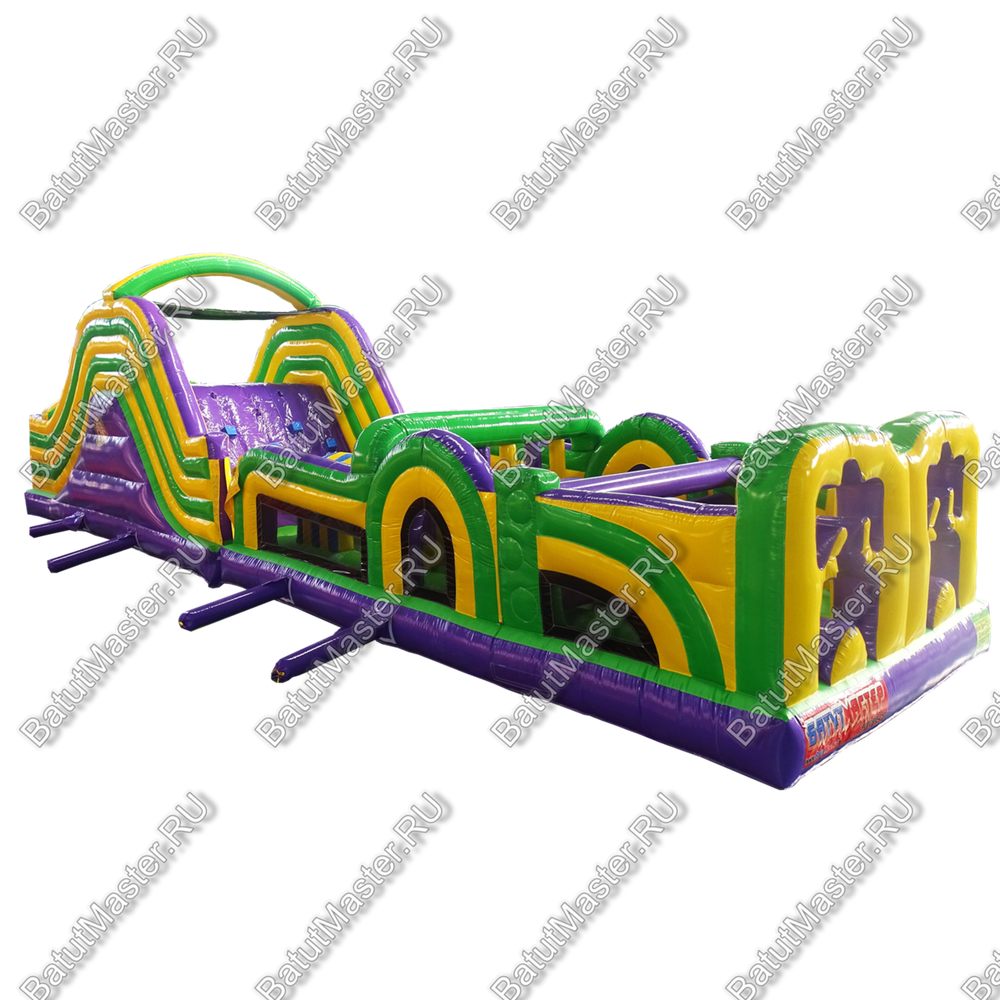 Надувной батут "Длинная полоса препятствий" 16*4*5 м