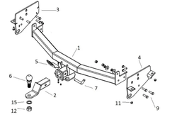 Фаркоп с унив. электрикой Смарт на Oting Paladin 2023-, с подрезкой бамера Бизон FA 0630-E