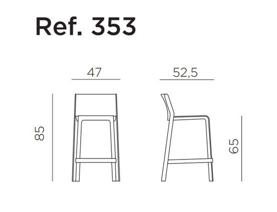 Стул пластиковый полубарный Trill Stool Mini