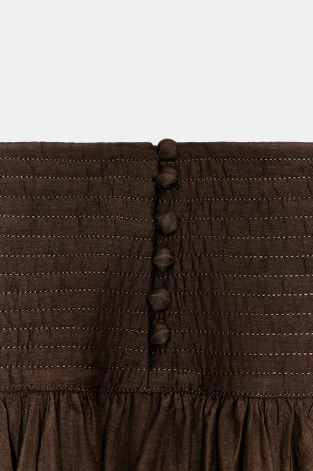 ZARA ОБЪЕМНАЯ ЮБКА МИДИ — ZW COLLECTION, КОРИЧНЕВЫЙ