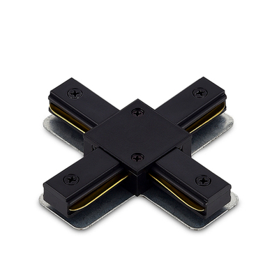 X-образный токопроводящий соединитель для шинопровода,  черный,  103х103 мм