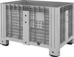 Контейнер 1200х800х800 мм перфорированный на ножках, арт. SDBOX 1208 P серый, код: 13896