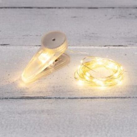 Гирлянда «Роса» с прищепкой 3 м, 30 LED, теплое белое свечение, 2хCR2032 в комплекте NEON-NIGHT