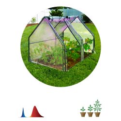 Теплица GREEN APPLE GA-House-medium со светильником в комплекте 1800х900х900 мм 2 отсека | Теплица