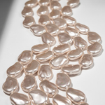 Хрустальный жемчуг в форме вытянутой монетки, персиковый, 24*17мм