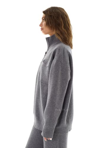 Трикотажный костюм с карманами темно-серого цвета